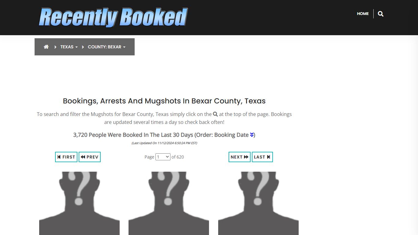 Bookings, Arrests and Mugshots in Bexar County, Texas - Recently Booked